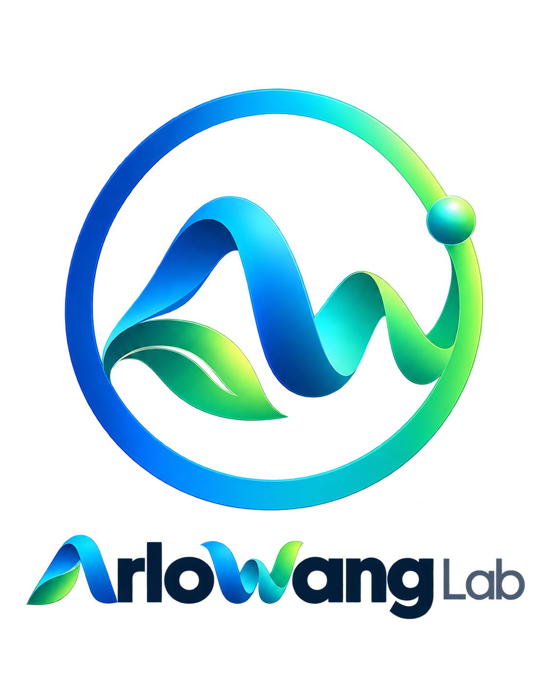 ArloWang Lab 图形标志与文字组合